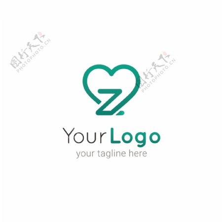 爱心类医疗类目logo标志