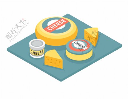 卡通奶酪起司元素