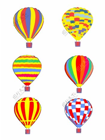 热气球元素之卡通彩色套图