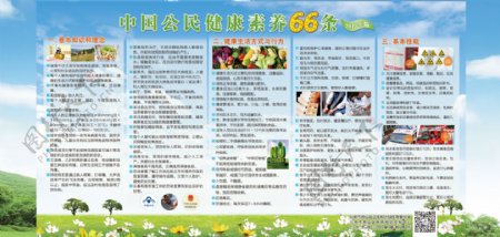 中国公民健康素养66条展板海报