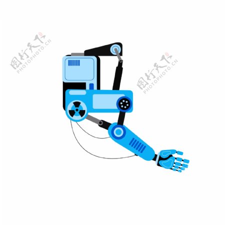 蓝色科技机械Ai人工智能手臂机器人机械臂
