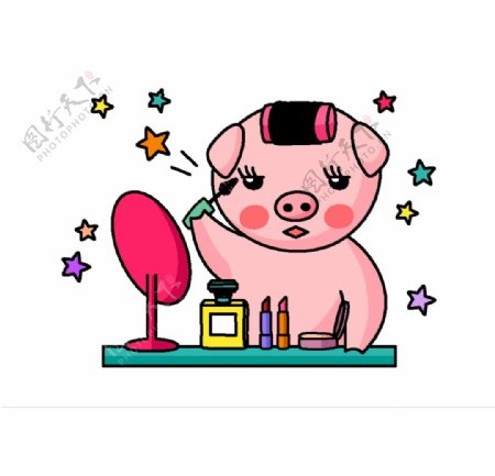 化妆猪猪
