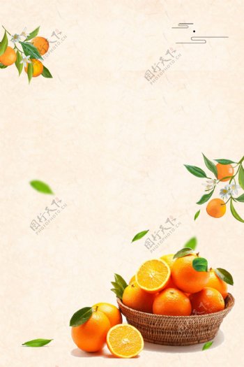 新鲜甜橙背景设计