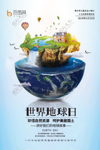 世界地球日卫生海报