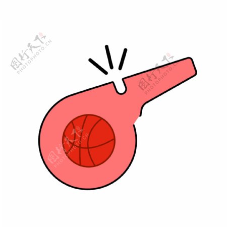 篮球日口哨插画元素设计