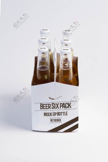 纸盒啤酒包装样机模板