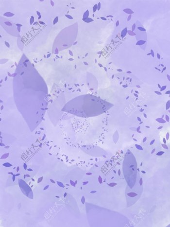 纯原创水彩质感紫色花瓣漩涡清新背景素材