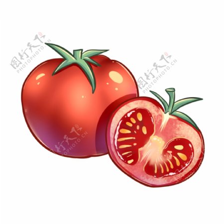 手绘西红柿蔬菜插画