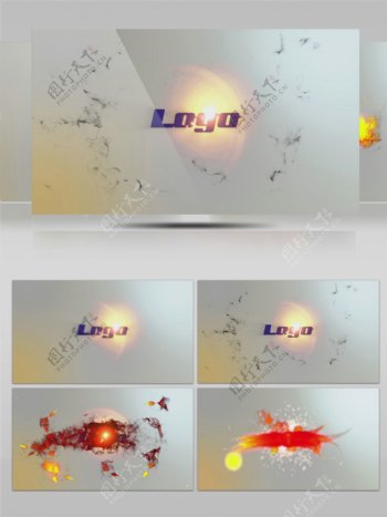 艺术烟雾粒子水墨logo开场特效AE模板