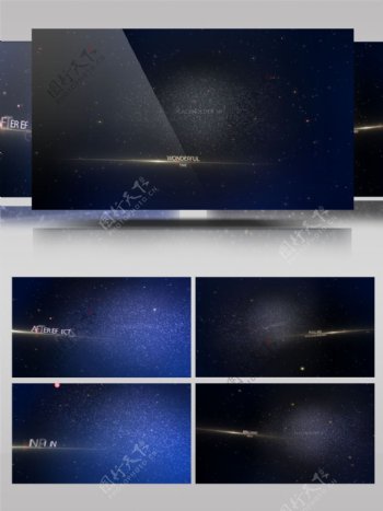 美妙的星尘粒子在夜空中汇聚成图像ae工程