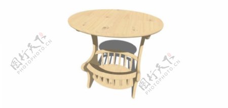 木制桌单模型效果图
