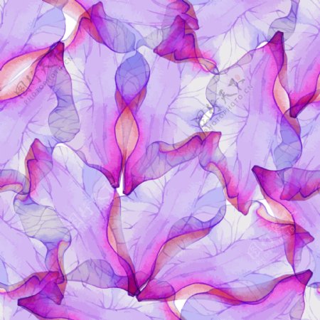 水墨紫色渐变花朵背景