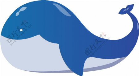 卡通手绘矢量鲸鱼可商用