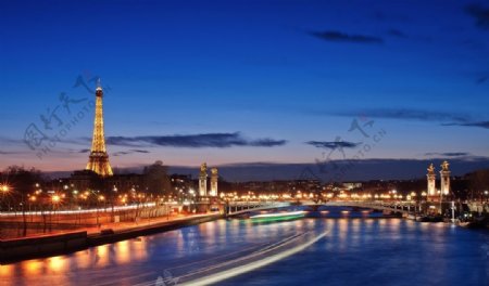 巴黎夜景高清摄影图