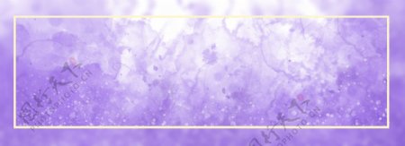 纯原创简约水彩紫色海洋banner背景