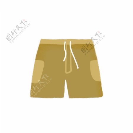 黄色短裤沙滩男孩元素