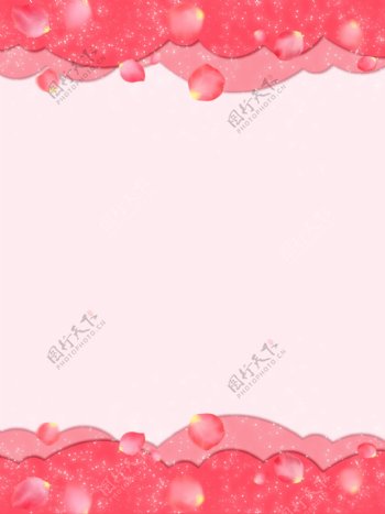 情人节玫瑰花瓣粉色浪漫唯美简约背景素材