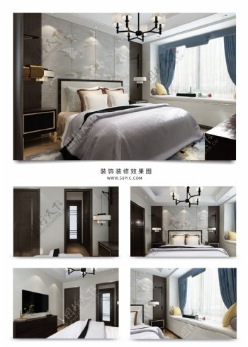 新中式风格精美卧室