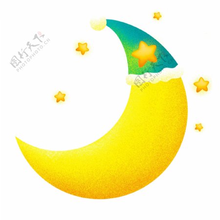 晚安世界可爱月亮PNG素材