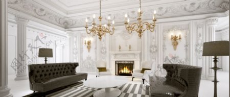 白色欧式风格客厅