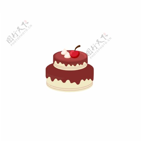 生日蛋糕鲜奶双层甜樱桃