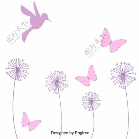 简单的花蝴蝶卡通设计