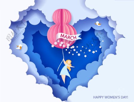 三八妇女节创意海报背景设计素材