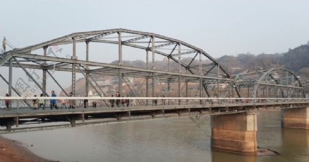 兰州黄河中山桥初春实拍视频