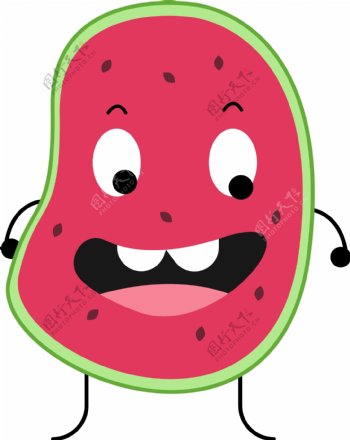 西瓜卡通水果笑脸可爱元素