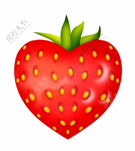 红色心形草莓插画