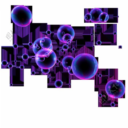 紫色透明气泡png