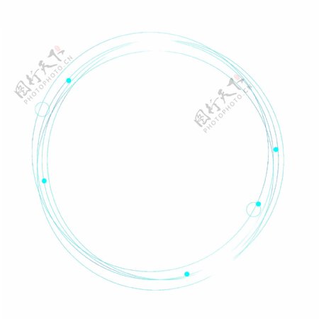 创意蓝色科技线条圆形边框插画