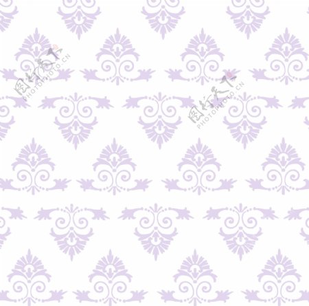 欧式对称底纹紫色古典花纹免费下载