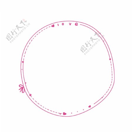 可爱简约粉色圆圈对话框