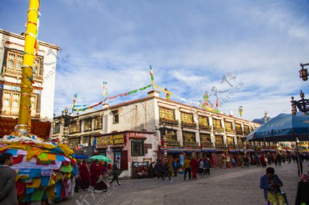 西藏街道风光摄影图