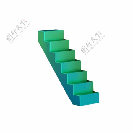 绿色的楼梯免抠图