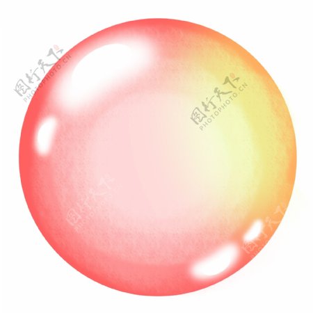 红色玻璃球气泡插画