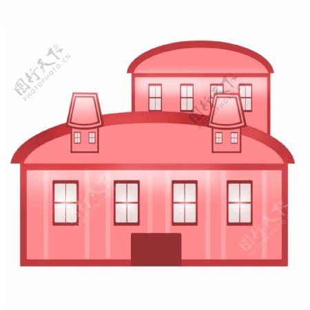 漂亮的红色房子插画