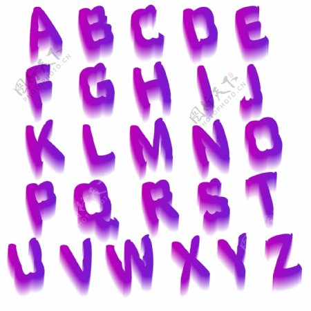 紫色渐变字母集合