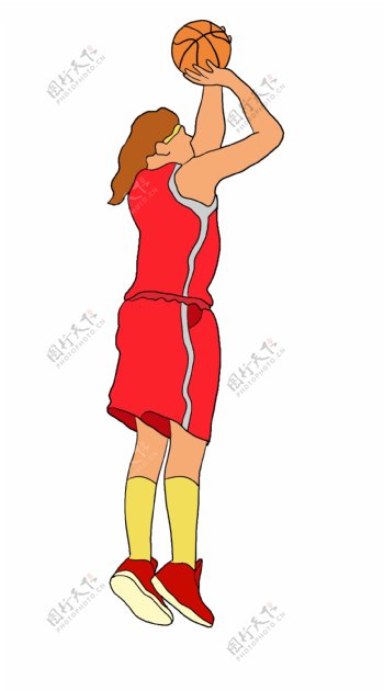 灌篮的篮球运动员插画