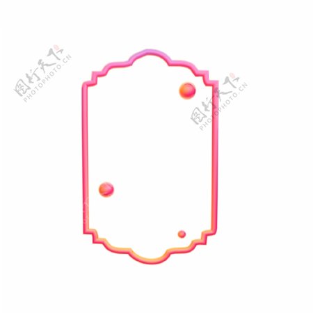 立体桃粉色C4D边框装饰