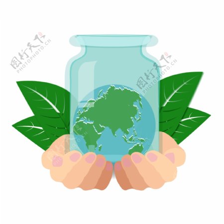 环境保护瓶子插画