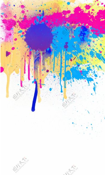 油漆飞溅液体彩色缤纷肌理纹理装饰PNG