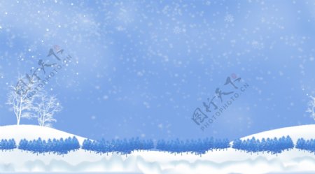 唯美大雪节气雪景背景设计