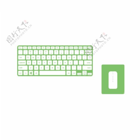 简约创意绿色电脑键盘膜鼠标设计元素