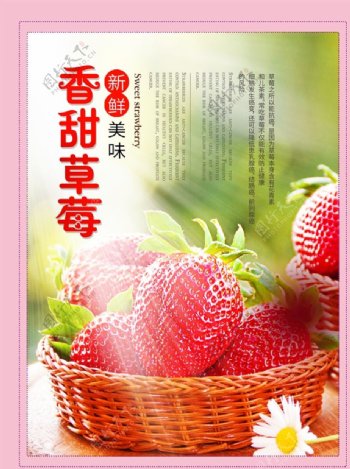 简约草莓海报设计