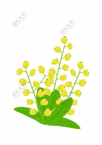 简约手绘矢量黄色米兰花花朵灌木设计元素