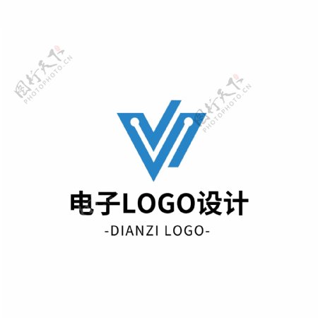 原创简约大气电子logo标志设计