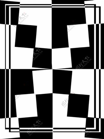 原创几何黑白色块边框背景