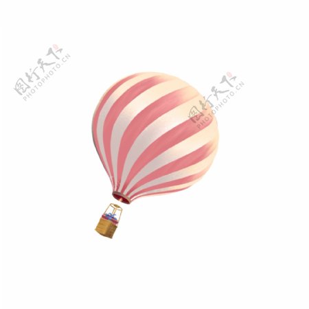 粉红色热气球装饰元素